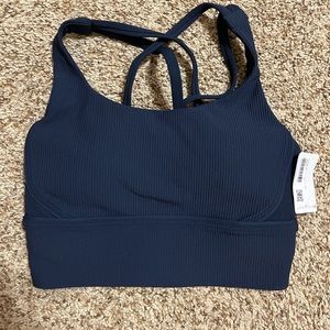Lululemon energy bra long line rib. True navy. Size 4. NWT